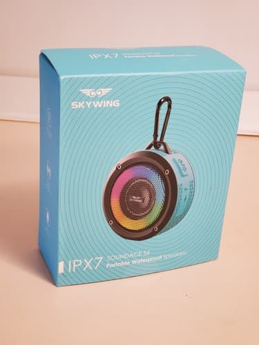 SKYWING SoundAce S6 Portable Waterproof Speakers. IPX7 Bluetooth Speaker w LED - Image 1