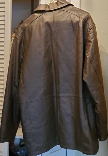 Phase Two Leather Men's Jacket. SIZE L. 5 button+zipper front. Excl, never worn - Thumbnail 4