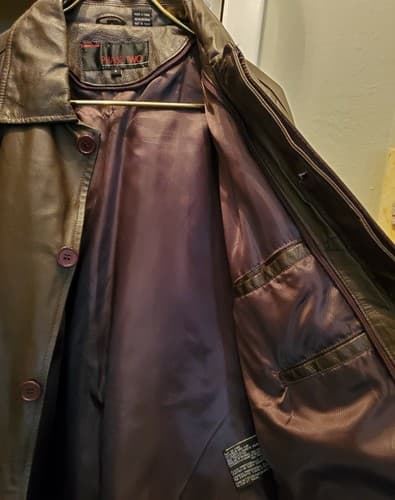 Phase Two Leather Men's Jacket. SIZE L. 5 button+zipper front. Excl, never worn - Thumbnail 6