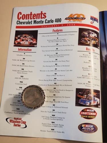 2000 NASCAR Monte Carlo 400 Program w Patch at Richmond International Speedway - Thumbnail 4