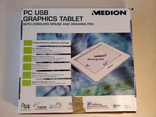 MEDION MD9570 PC USB Graphics Tablet with cordless mouse and drawing pen. Bundle - Thumbnail 7