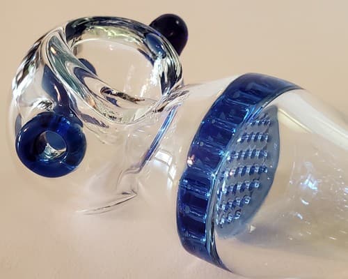 BLUE XL Honeycomb Glass Tobacco Pipe 5.5" Limited Deluxe Collectible. 5 colors - Image 1