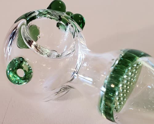 GREEN XL Honeycomb Glass Tobacco Pipe 5.5" Limited Deluxe Collectible. 5 colors - Image 1