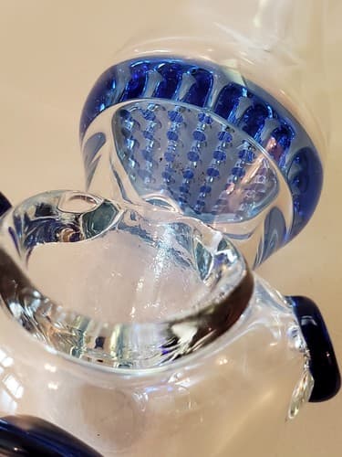 BLUE XL Honeycomb Glass Tobacco Pipe 5.5" Limited Deluxe Collectible. 5 colors - Thumbnail 8