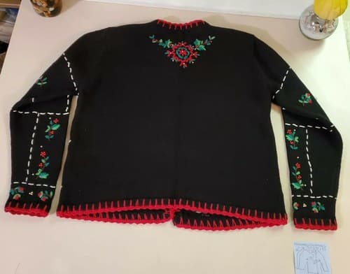 Christmas Sweater from Designers Originals Studio. Size Small P/M. Black sweater - Thumbnail 2