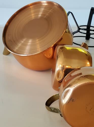 Premium Copper Tea Set by Coppercraft, Taunton, MA. 22 oz. tea pot, cream, sugar - Thumbnail 11