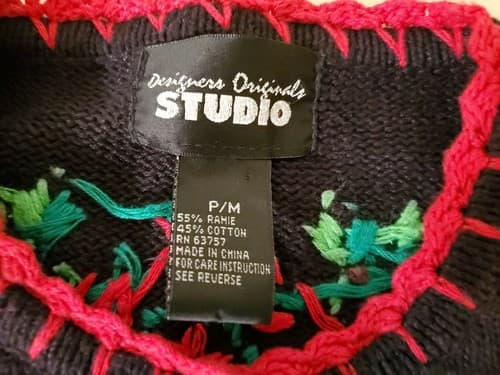 Christmas Sweater from Designers Originals Studio. Size Small P/M. Black sweater - Thumbnail 3
