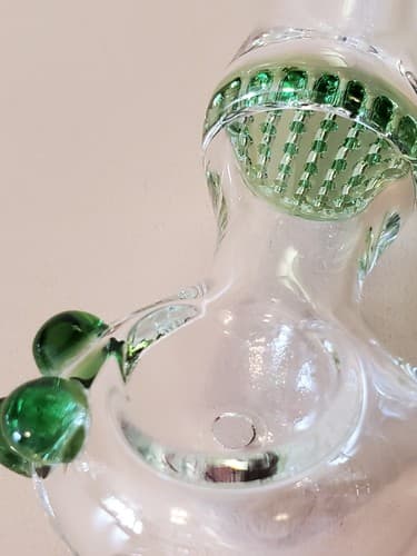 GREEN XL Honeycomb Glass Tobacco Pipe 5.5" Limited Deluxe Collectible. 5 colors - Thumbnail 8