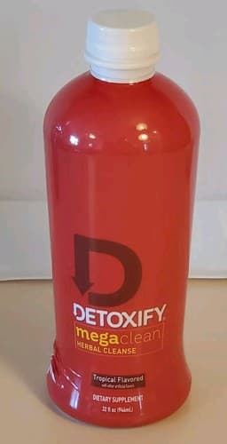 DETOXIFY mega clean Herbal Cleanse 32oz. TROPICAL Dietary Supplement. NEW SEALED - Image 1