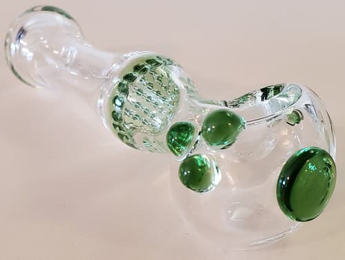 GREEN XL Honeycomb Glass Tobacco Pipe 5.5" Limited Deluxe Collectible. 5 colors - Thumbnail 7