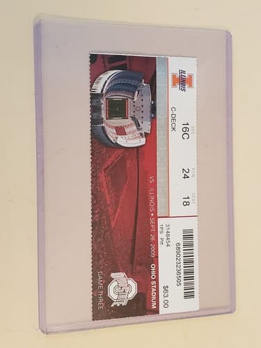 2009 NCAA Ohio State University ticket stub. SEP 26 2009 v Illinois (30-0W) - Thumbnail 7