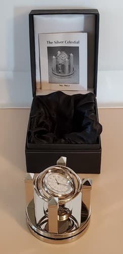 BENCHMARK The Silver Celestial Quartz Clock. Gyro-rotating. CISCO branded. NEW - Thumbnail 9