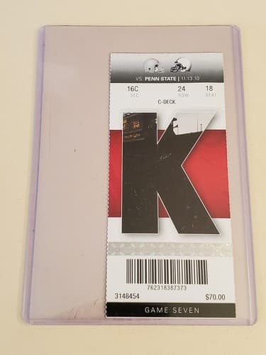 2010 NCAA Ohio State University ticket stub. NOV 13 2010 v Penn State (38-14W) - Thumbnail 7