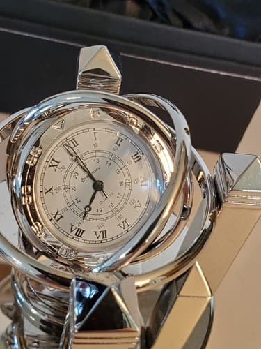 BENCHMARK The Silver Celestial Quartz Clock. Gyro-rotating. CISCO branded. NEW - Thumbnail 8