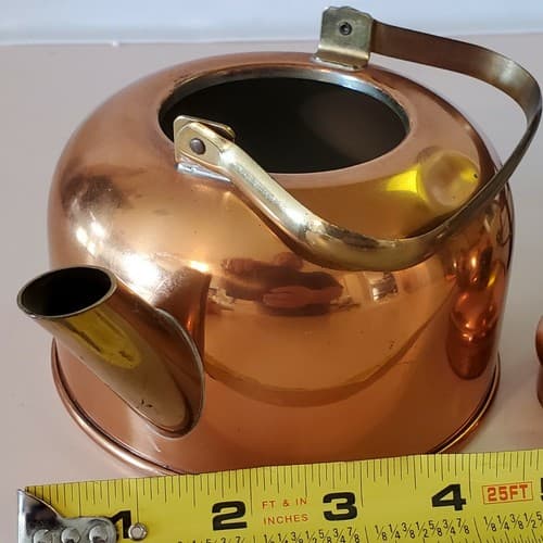 Premium Copper Tea Set by Coppercraft, Taunton, MA. 22 oz. tea pot, cream, sugar - Thumbnail 8