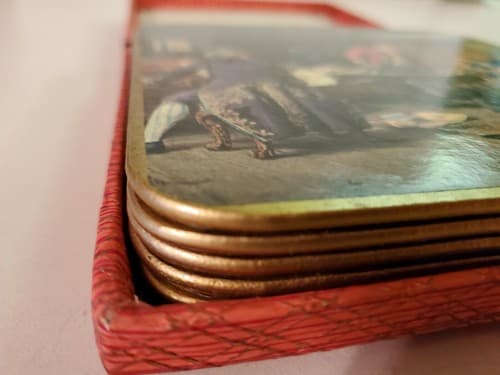 Win-El-Ware Coaster placemats, Vintage Set of 6. English Royal Gentlemen, Castle - Thumbnail 7