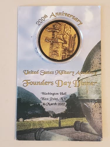 US Military Academy COIN 2002 Founders Day Dinner 200th Anniversary Bicentennial - Image 1