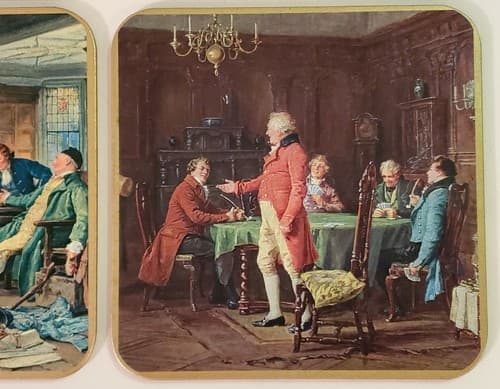 Win-El-Ware Coaster placemats, Vintage Set of 6. English Royal Gentlemen, Castle - Thumbnail 8