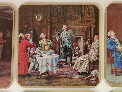 Win-El-Ware Coaster placemats, Vintage Set of 6. English Royal Gentlemen, Castle - Thumbnail 3