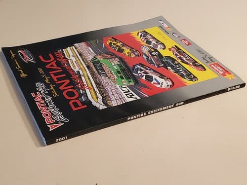 2001 NASCAR Pontiac Excitement 400 Program w MATT KENSETH AUTOGRAPH, lineup, RIS - Thumbnail 3