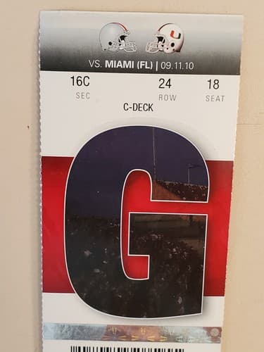 2010 NCAA Ohio State University ticket stub. SEP 11 2010 v Miami (FL) (36-24W) - Thumbnail 3