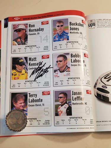 2001 NASCAR Pontiac Excitement 400 Program w MATT KENSETH AUTOGRAPH, lineup, RIS - Thumbnail 10
