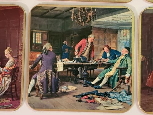 Win-El-Ware Coaster placemats, Vintage Set of 6. English Royal Gentlemen, Castle - Thumbnail 9