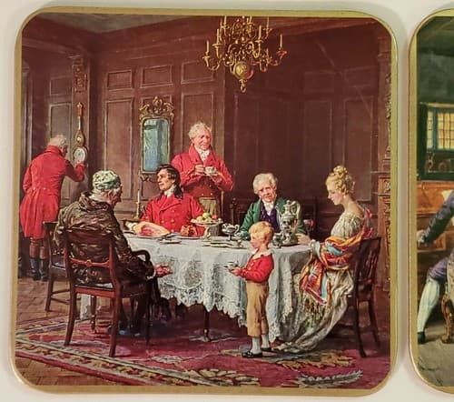 Win-El-Ware Coaster placemats, Vintage Set of 6. English Royal Gentlemen, Castle - Thumbnail 6