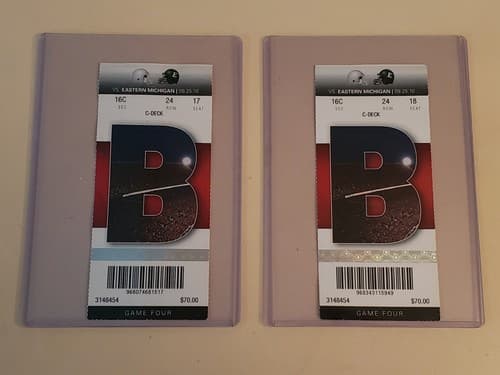 2010 NCAA Ohio State Univ ticket stub. SEP 25 2010 v Eastern Michigan 73-20W - Thumbnail 3