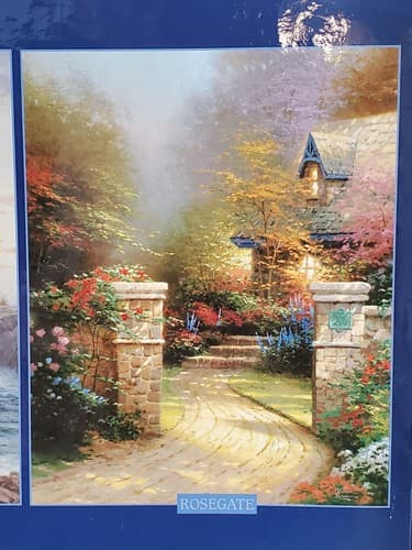 Thomas Kinkade Deluxe Puzzle Set. Three 500-Piece 20" x 16". Teacup Rosegate NEW - Thumbnail 4