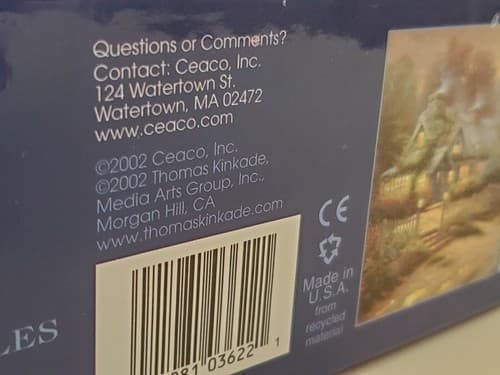 Thomas Kinkade Deluxe Puzzle Set. Three 500-Piece 20" x 16". Teacup Rosegate NEW - Thumbnail 9