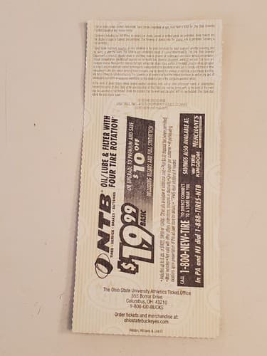 2010 NCAA Ohio State Univ ticket stub. SEP 25 2010 v Eastern Michigan 73-20W - Thumbnail 2