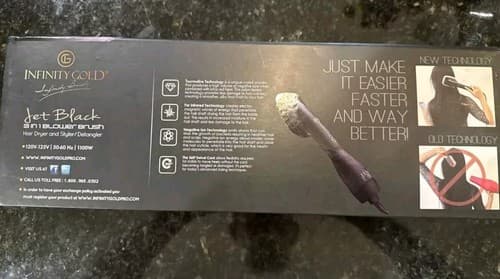 INFINITY GOLD Salon Professional 3-1 Blower Brush Purple Dryer Styler Detangler - Thumbnail 6