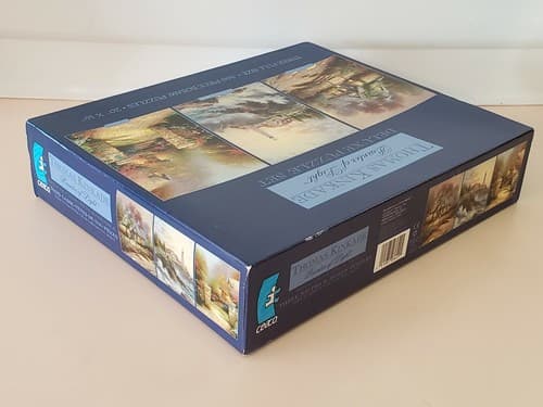 Thomas Kinkade Deluxe Puzzle Set. Three 500-Piece 20" x 16". Teacup Rosegate NEW - Thumbnail 8
