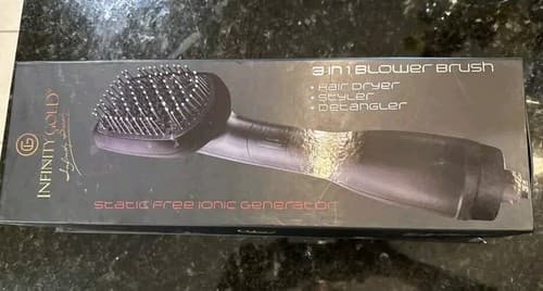 INFINITY GOLD Salon Professional 3-1 Blower Brush Purple Dryer Styler Detangler - Thumbnail 5