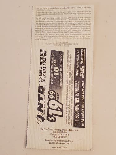 2010 NCAA Ohio State Univ ticket stub. SEP 25 2010 v Eastern Michigan 73-20W - Thumbnail 11