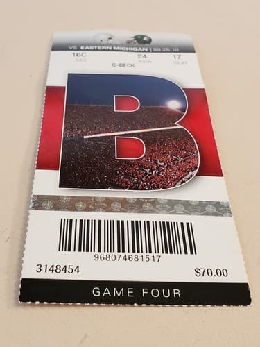 2010 NCAA Ohio State Univ ticket stub. SEP 25 2010 v Eastern Michigan 73-20W - Thumbnail 8