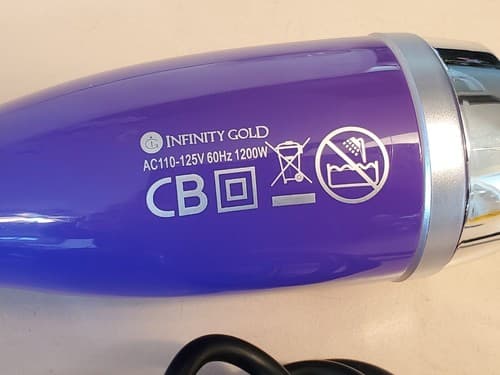 INFINITY GOLD Salon Professional 3-1 Blower Brush Purple Dryer Styler Detangler - Thumbnail 9