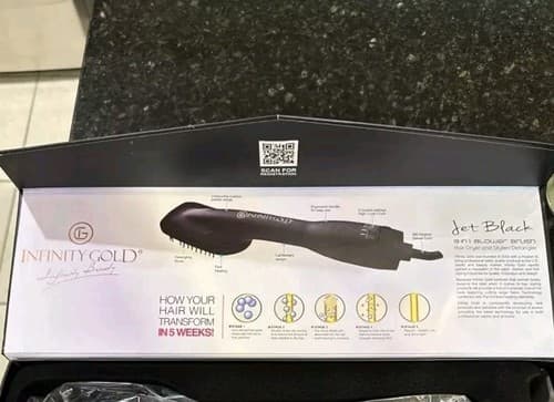 INFINITY GOLD Salon Professional 3-1 Blower Brush Purple Dryer Styler Detangler - Thumbnail 7