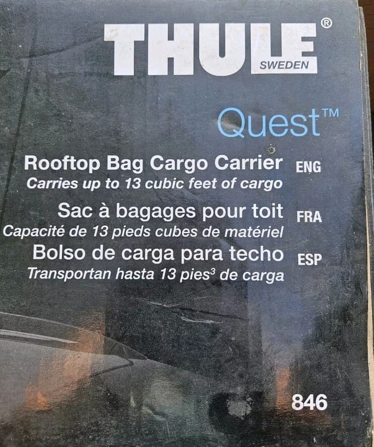 THULE QUEST Sweden 846 Rooftop Bag Car Cargo Carrier Holds 13 Cubic Feet PREMIUM - Thumbnail 13