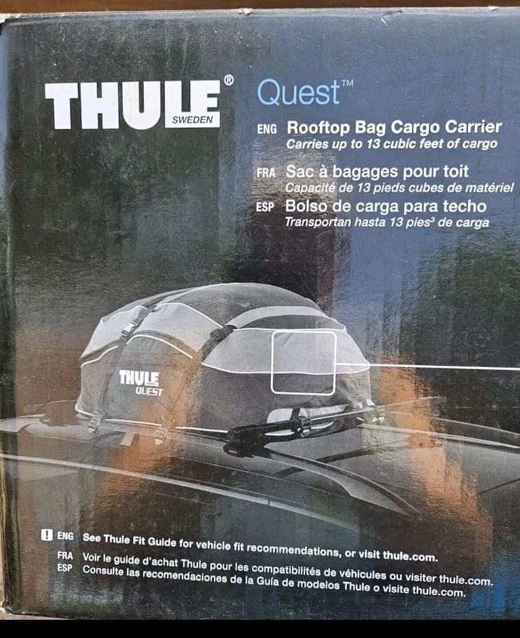THULE QUEST Sweden 846 Rooftop Bag Car Cargo Carrier Holds 13 Cubic Feet PREMIUM - Thumbnail 6