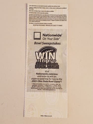 2005 NCAA Ohio State University ticket stub. NOV 12 2005 v Northwestern (48-7W) - Thumbnail 6
