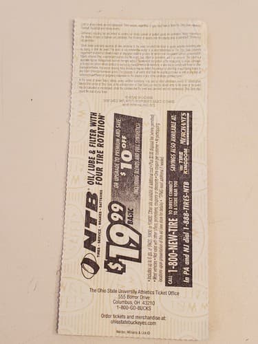2010 NCAA Ohio State Univ ticket stub. OCT 9 2010 v Indiana (38-10W) Two Ava - Thumbnail 11