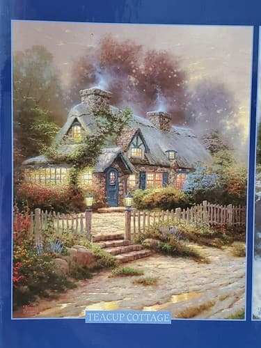 Thomas Kinkade Deluxe Puzzle Set. Three 500-Piece 20" x 16". Teacup Rosegate NEW - Thumbnail 6