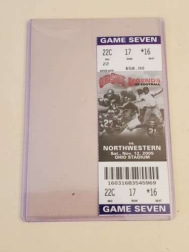 2005 NCAA Ohio State University ticket stub. NOV 12 2005 v Northwestern (48-7W) - Thumbnail 4