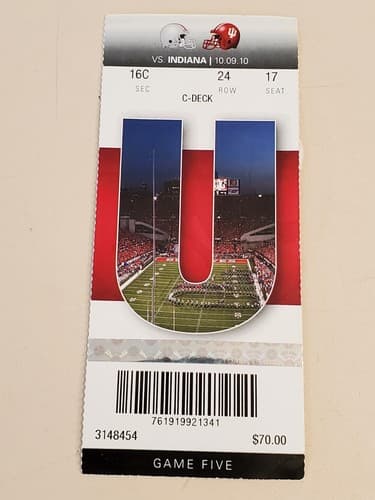 2010 NCAA Ohio State Univ ticket stub. OCT 9 2010 v Indiana (38-10W) Two Ava - Thumbnail 8