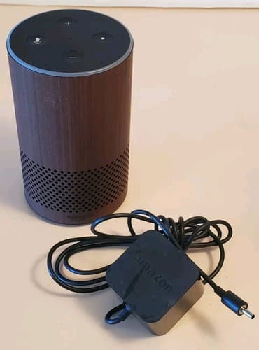 AMAZON Echo Alexa Rare WALNUT. Tested works. Used, excellent condition. - Thumbnail 11