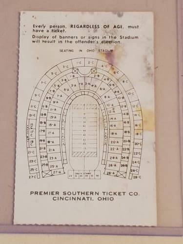1982 NCAA Ohio State University ticket stub. OCT 9 82 v Wisconsin. MIKE TOMCZAK - Thumbnail 2