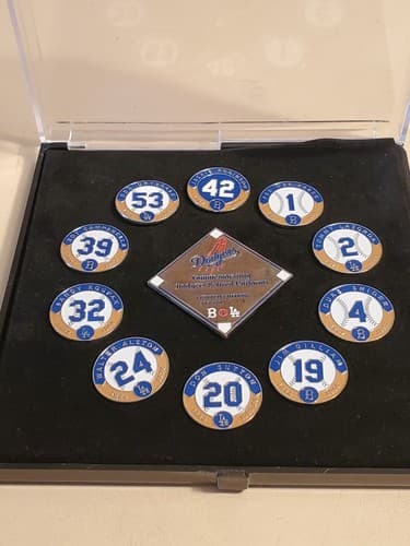 MLB DODGERS Retired Uniforms Ltd Ed Pin Set #8214 Brooklyn & LA Jackie Robinson - Thumbnail 3