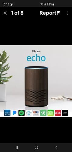 AMAZON Echo Alexa Rare WALNUT. Tested works. Used, excellent condition. - Thumbnail 3